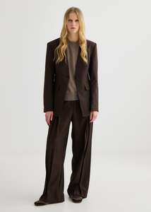 Collarless Blazer - Truffle