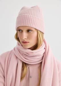 Knitwear: Cashmere Beanie - Blush