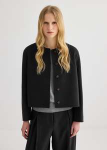 Knitwear: Cashmere Cardi Jacket - Black