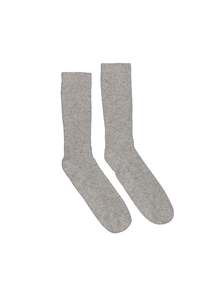 Accessories: Cashmere Bed Socks - Grey Marle