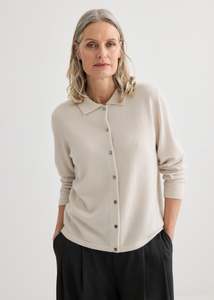 Shirts: Cashmere Shirt - Oyster