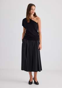 All: Ellis Pleated Skirt - Black