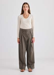 All: Sofia Pleat Trouser - Slate