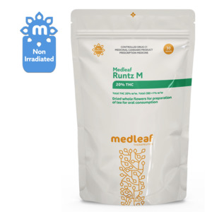 Prescription Only Thc Flower: Medleaf Runtz M THC 20% 30g Meets NZMQS