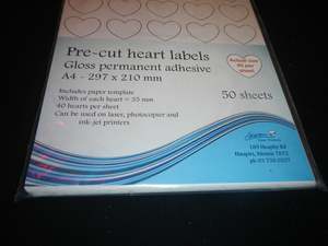 Papercrafts: heart shaped stickers