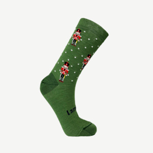 Merino Wool Crew Socks | WOMAN | Green Nutcracker