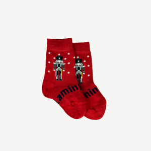 All: Merino Wool Crew Socks | BABY | Red Nutcracker