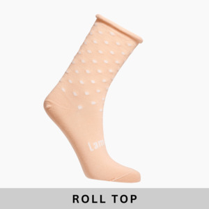 Merino Wool Roll Top Crew Socks | WOMAN | Lychee