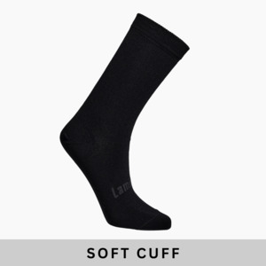 Merino Wool Soft Cuff Crew Socks | WOMAN | Black Rib