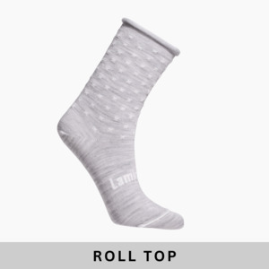 Merino Wool Roll Top Crew Socks | WOMAN | Powder