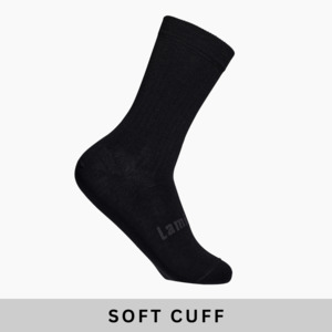 Merino Wool Soft Cuff Crew Socks | MAN | Black Rib