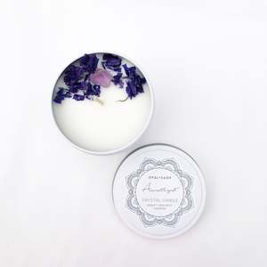 Retail: Opal & Sage Mandala Crystal Candles - Amethyst