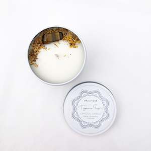Opal & Sage Mandala Crystal Candles - Tiger Eye