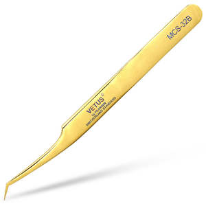 Application Tools Accessories: Vetus MCS-32B Tweezers - Gold Chrome