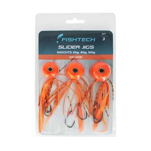 Fishtech Slippery Slider Jig Value 3-Pack Orange