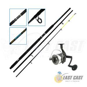 Rods: JIGGLE LURE - SURF MASTER ROD COMBO 14FT 3 PIECE 15-30LB WITH 75CM RULER 8000 MG SPIN REEL