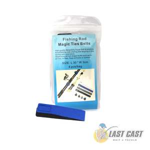 NACSAN - NEOPRENE FISHING ROD MAGIC TIES STRAPS BELTS 4PCE