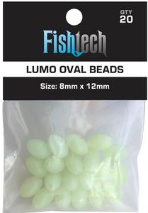 Beads: FISHTECH - BEADS LUMO OVAL 8MM X 12MM 20 PACK