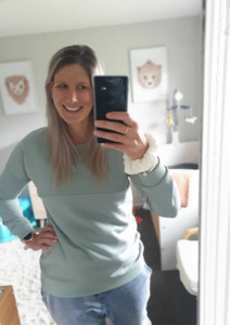 Alyssa Horizontal Zip Jumper - Tea Green