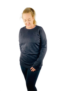 Alyssa Horizontal Zip Jumper - Black