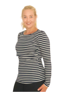 Ella Basic Long Sleeve - Navy Stripe