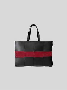 Best Sellers: Reed Woven Bag: Ink & Maroon
