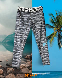 Pants: Camo UV Blue Slate Polyester Compression Pant - Mens