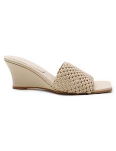 Heels: Braided Wedge Heel - Sand