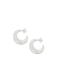 All Jewellery: Half Moon Hoop - Silver