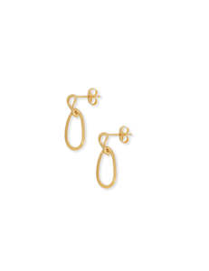 Drops Hoops: Paper Clip Small Earring - Gold