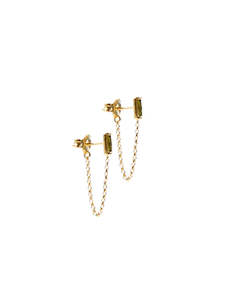 Studs: Mini Stud Chain Gold/Olive