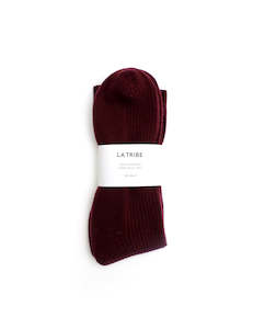 Socks: Cashmere Bed Sock - Oxblood