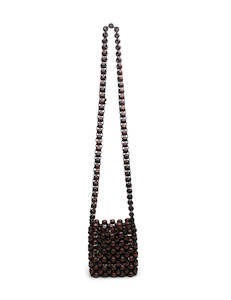All: Beaded Cross Body Bag - Brown