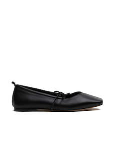 Square Toe Flat - Black
