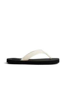 Slides: Canvas Thong Cream
