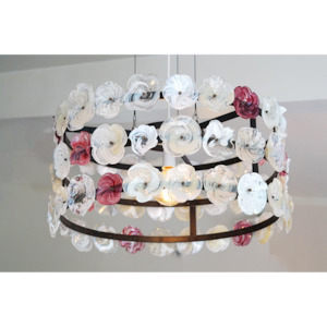 Glass Wall Art: Clematis Chandelier Pink 10452