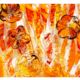 Feather Wall Art Panel Orange Medium
