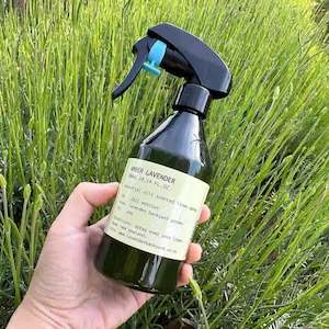 Air Freshener 1: Sweet Amber Lavender Linen Spray over Bedding