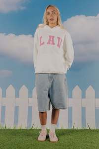 SWEATSHIRTS: LAV Applique Hoodie | White