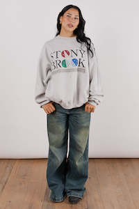 College Sweatshirt: Vintage Stony Brook State University of NY Crewneck L