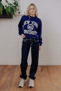 College Sweatshirt: Vintage NYU Crewneck XS