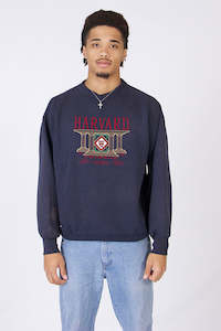 College Sweatshirt: Vintage Harvard Crewneck L
