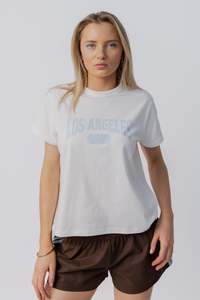 Varsity Cropped Tee | White