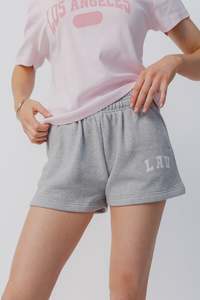 Applique Fleece Short | Heritage Grey