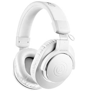 Headphones: Audio-Technica ATHM20XBT-WH STUDIO QUALITY BT HEADPHONE - WHITE