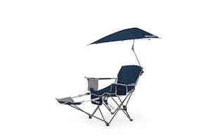 Sport: Sport-Brella Adjustable Reclining Chair Outdoor Seating w 360 Umbrella Blue