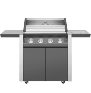 BeefEater 1600 Series Dark 4 Burner BBQ & Trolley w/ Side Burner, Cast Iron Bur&hellip;