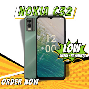 Nokia: Nokia C32 4/64GB Dual Sim Android 13 Smart Phone Autumn Green