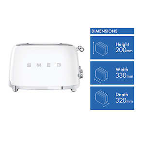 Smeg Toasters Kettles: Smeg TOASTER 50's STYLE 4 SLOT WHITE