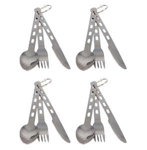 All Benchtop Cooking: 4x 3pc Cockatoo Chow Set Stainless Steel Useful for Outdoor Camping Hiking Gear